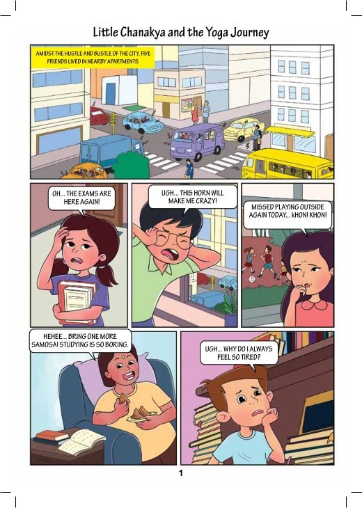 Little Chanakya Yoga Yatra comic art