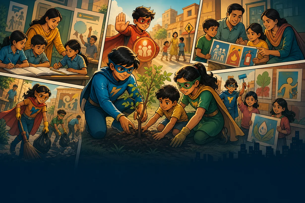Behavioural change comics social awareness artwork