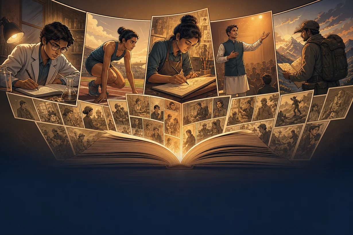 Biography comics inspiring journeys artwork